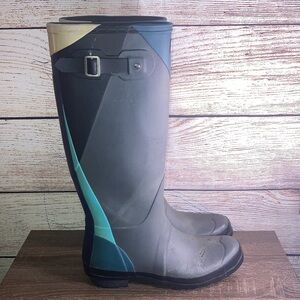 Hunter Rare Talk Dazzle Willie Rain Boots Size 10 Womens Pre Owned